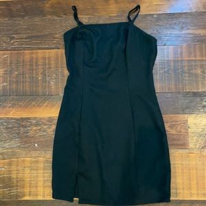black mini dress
